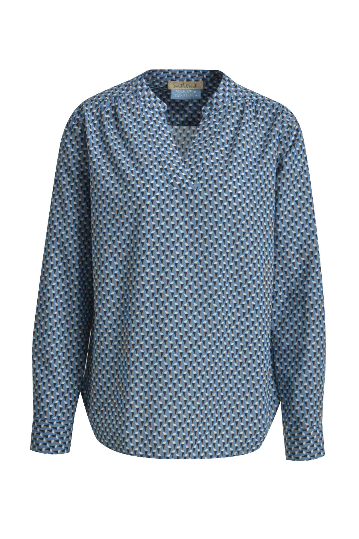 Smith&Soul - V-neck Blouse bleu print - Gr. - XS von Smith&Soul