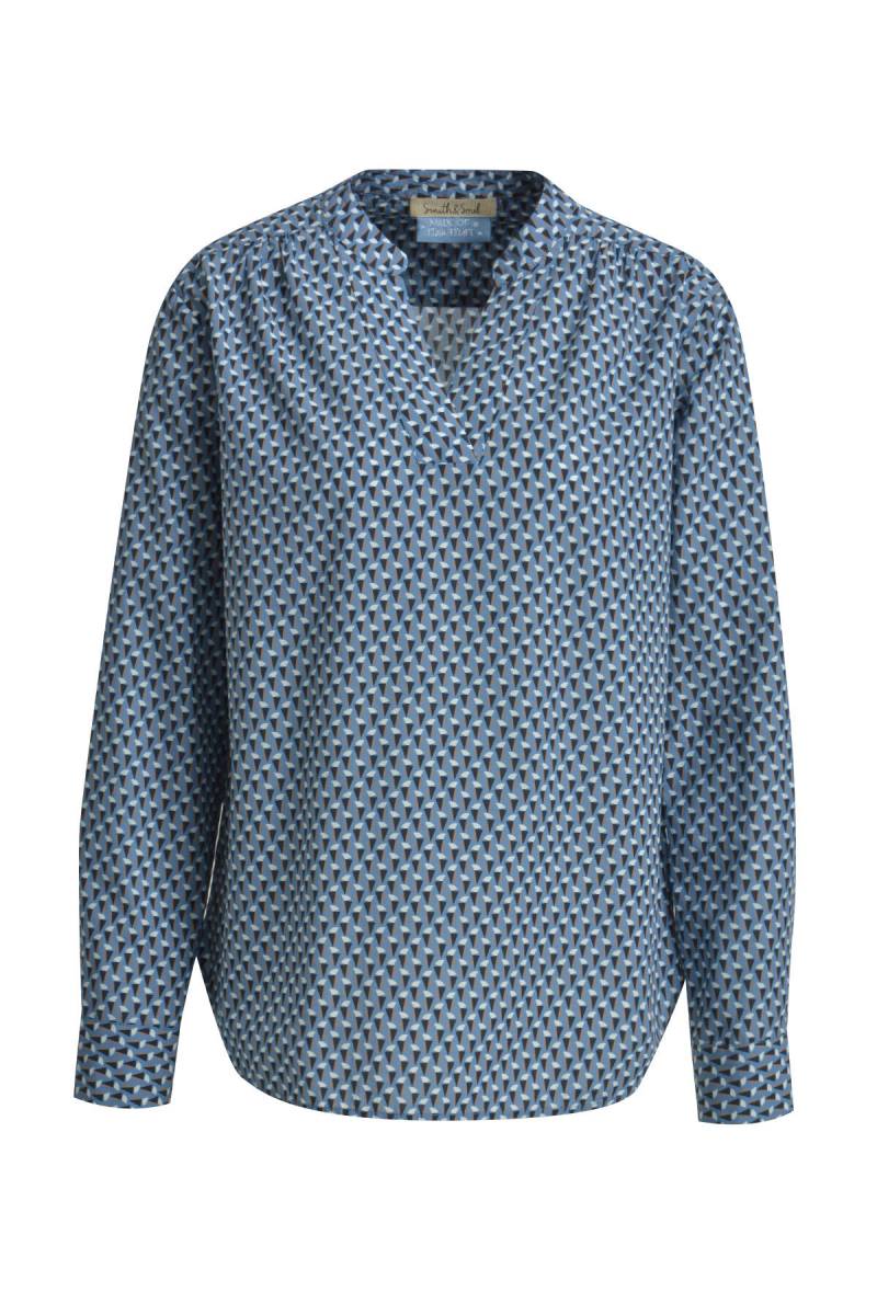 Smith&Soul - V-neck Blouse bleu print - Gr. - XS von Smith&Soul