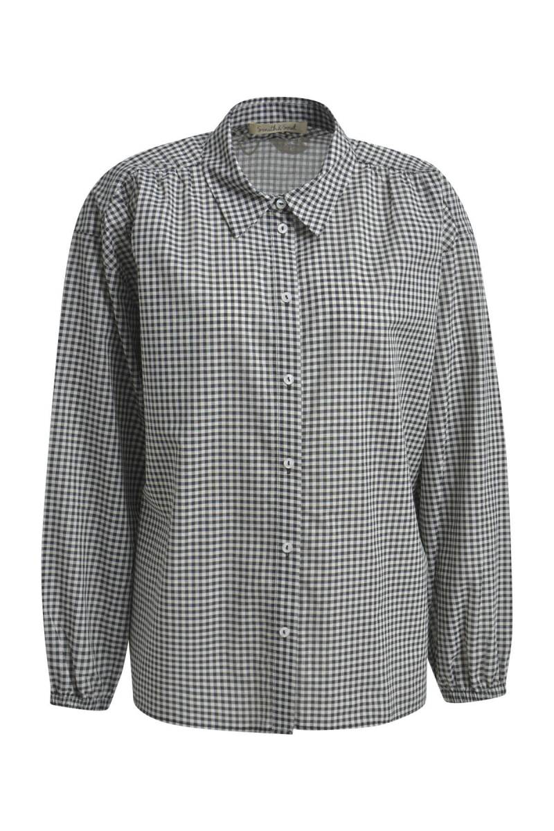 Smith&Soul - Vichy Check Shirt Collar Blouse black print - Gr. - XL von Smith&Soul