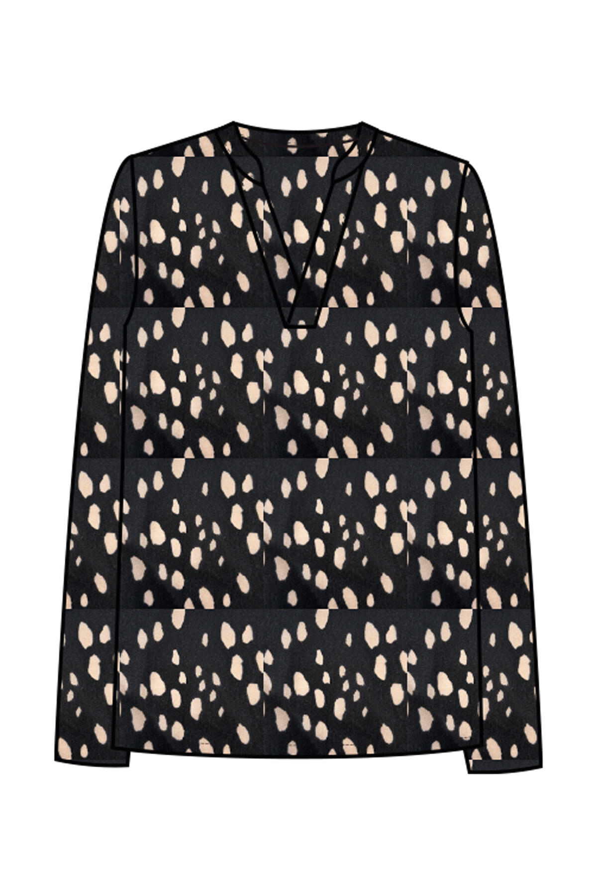 Smith&Soul - Vince Blouse marine print - Gr. - XL von Smith&Soul