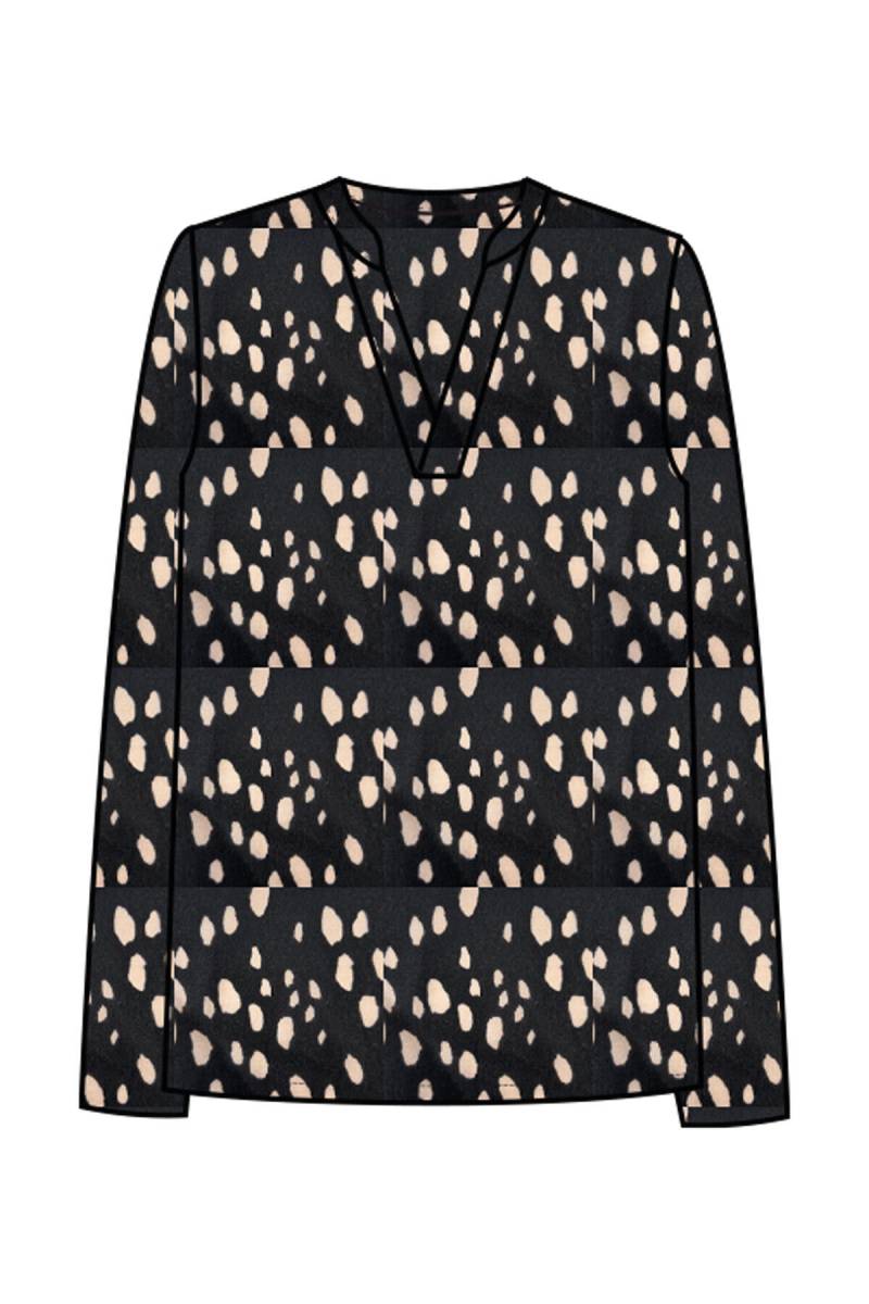 Smith&Soul - Vince Blouse marine print - Gr. - XL von Smith&Soul