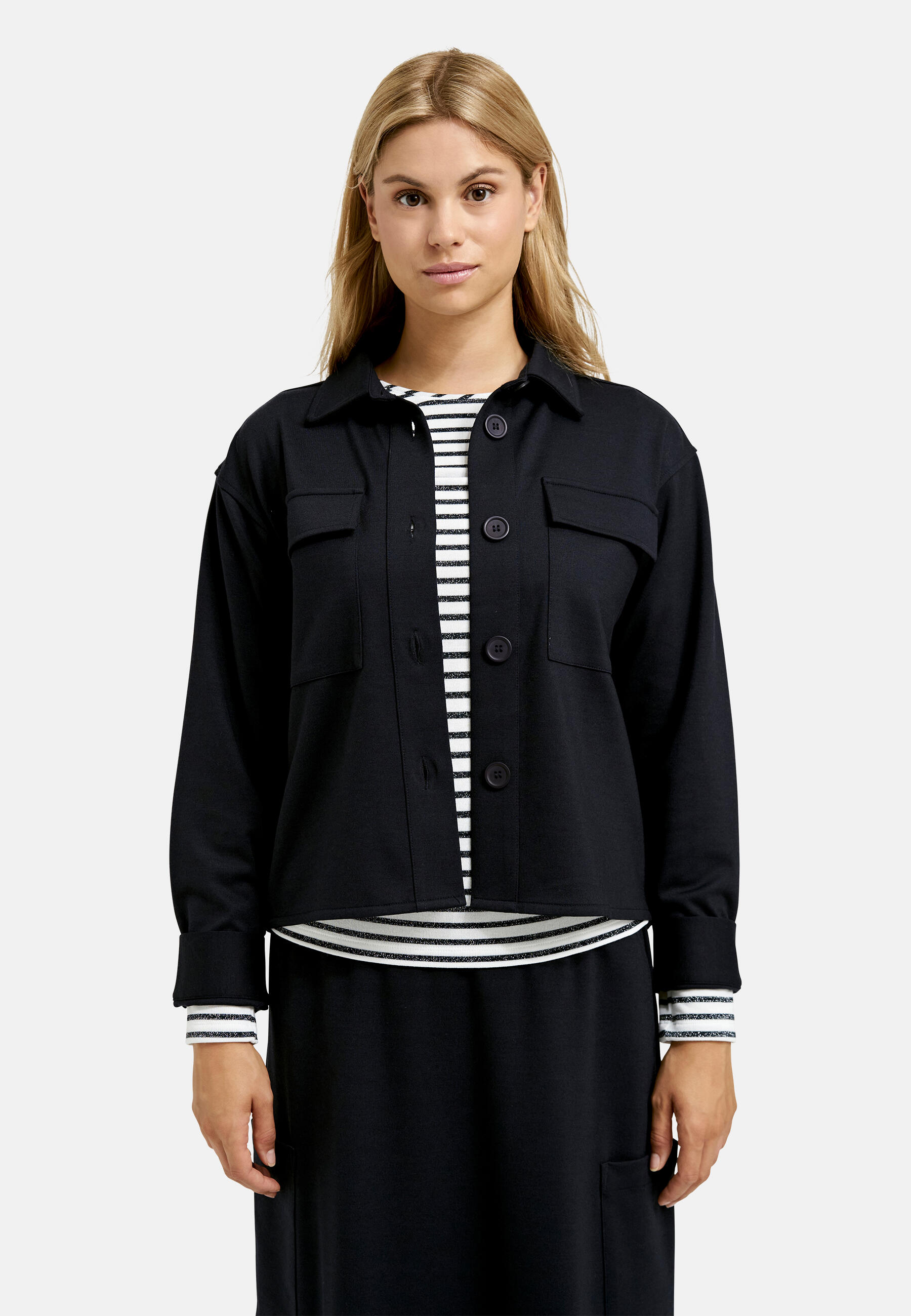 Smith&Soul - short jacket with flap pockets marine - Gr. - S von Smith&Soul