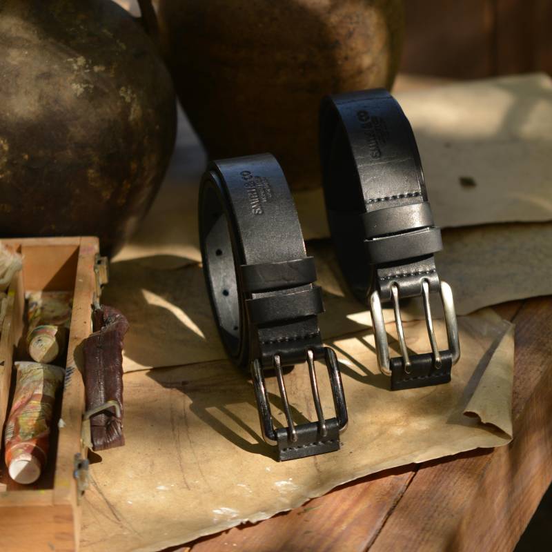 Personalisierter Herrengürtel Mit Doppelschnalle, Schwarzer Ledergürtel, Hochleistungsgürtel, Doppelloch-Ledergürtel, Ledergeschenk Zum 3 von SmithCoLeather