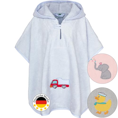 Smithy Badeponcho Kinder AUTO I Qualitäts-Baumwolle I Baby I Jungen I Frottee I Kapuze I 100% Baumwolle von Smithy by Dagmar Nelk