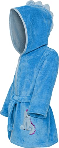 Smithy | Bademantel Kinder DINO Junge | Baumwolle Frottee | Produktion Europa | blau |98-104 von Smithy by Dagmar Nelk