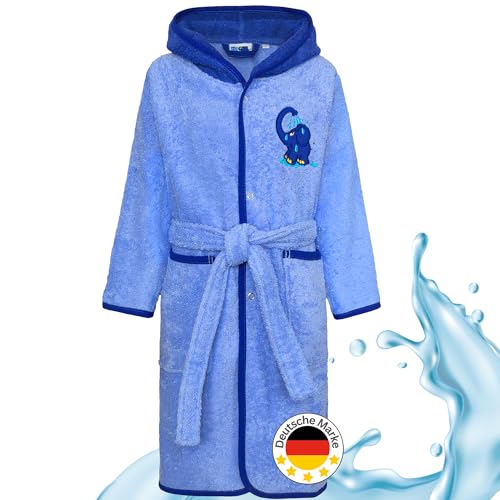 Smithy Kinder-Bademantel blauer Elefant aus der Sendung mit der Maus, 100% Baumwolle, made in Europe, Gr. 98/104 von Smithy by Dagmar Nelk