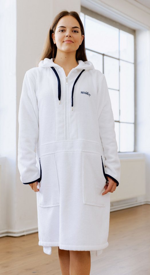 Smithy Unisex-Bademantel Kuschel-Hoodie, Frottee, Kapuze, Reißverschluss, made in Europe von Smithy