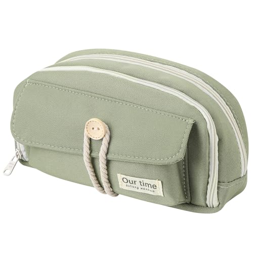 Smivyhp Federmäppchen mit 3 Fächer Federmappe Groß Kapazität Mäppchen Multifunktionales Junge Mädchen Teenager Erwachsene Schlamppermäppchen Pencil Case für Schule Büro von Smivyhp