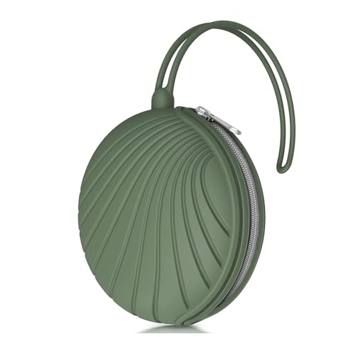 Smlpuame Silikon Schnullerbox Mädchen Junge,BPA-Freiem Silikon Schnullerhalter Aufbewahrung für 2 Schnuller,Wasserdicht Schnullerhalter Schnullerbox für Wickelrucksack(Grün) von Smlpuame