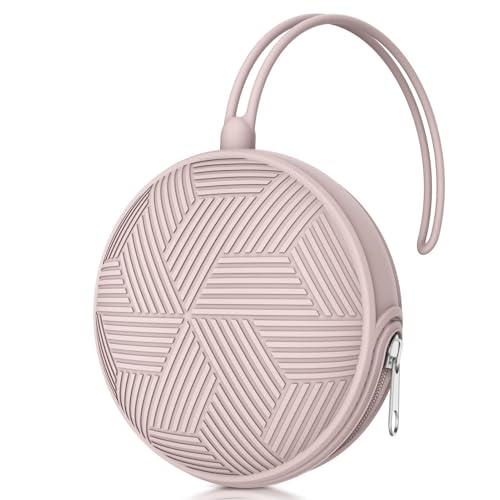 Smlpuame Silikon Schnullerbox Mädchen Junge,BPA-Freiem Silikon Schnullerhalter Aufbewahrung für 2 Schnuller,Wasserdicht Schnullerhalter Schnullerbox für Wickelrucksack(Rosa) von Smlpuame