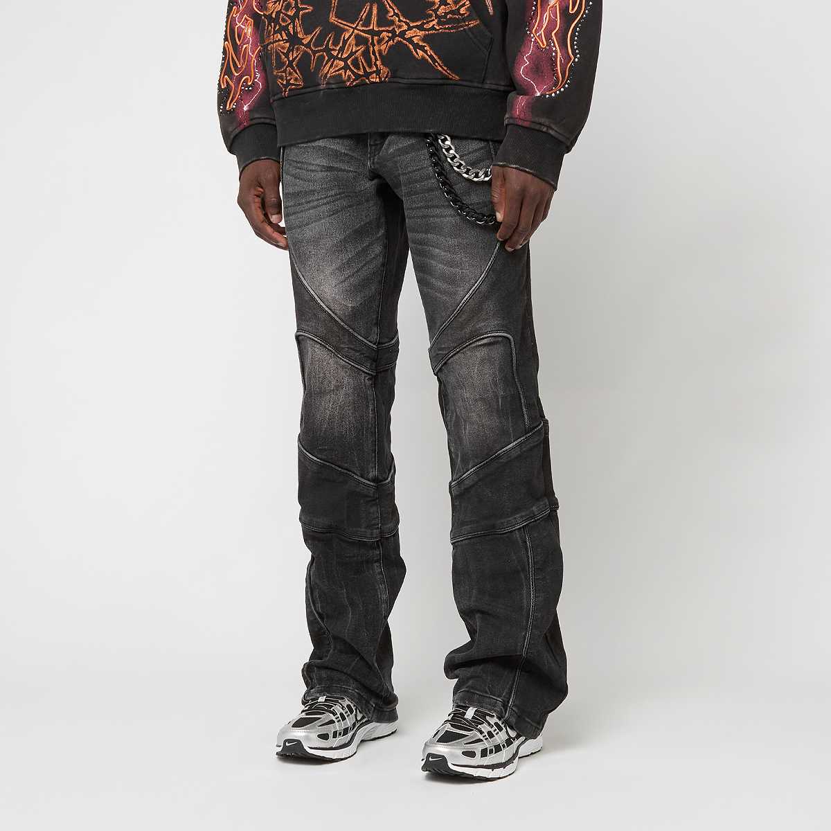 Color Block & Piping Jeans von Smoke Rise