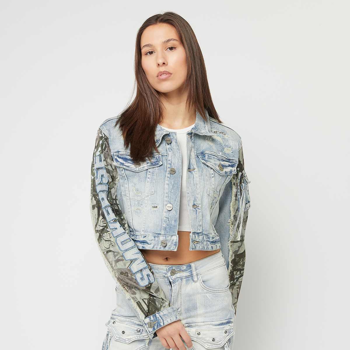 Denim Trucker Nylon Mixed Media Jacket von Smoke Rise