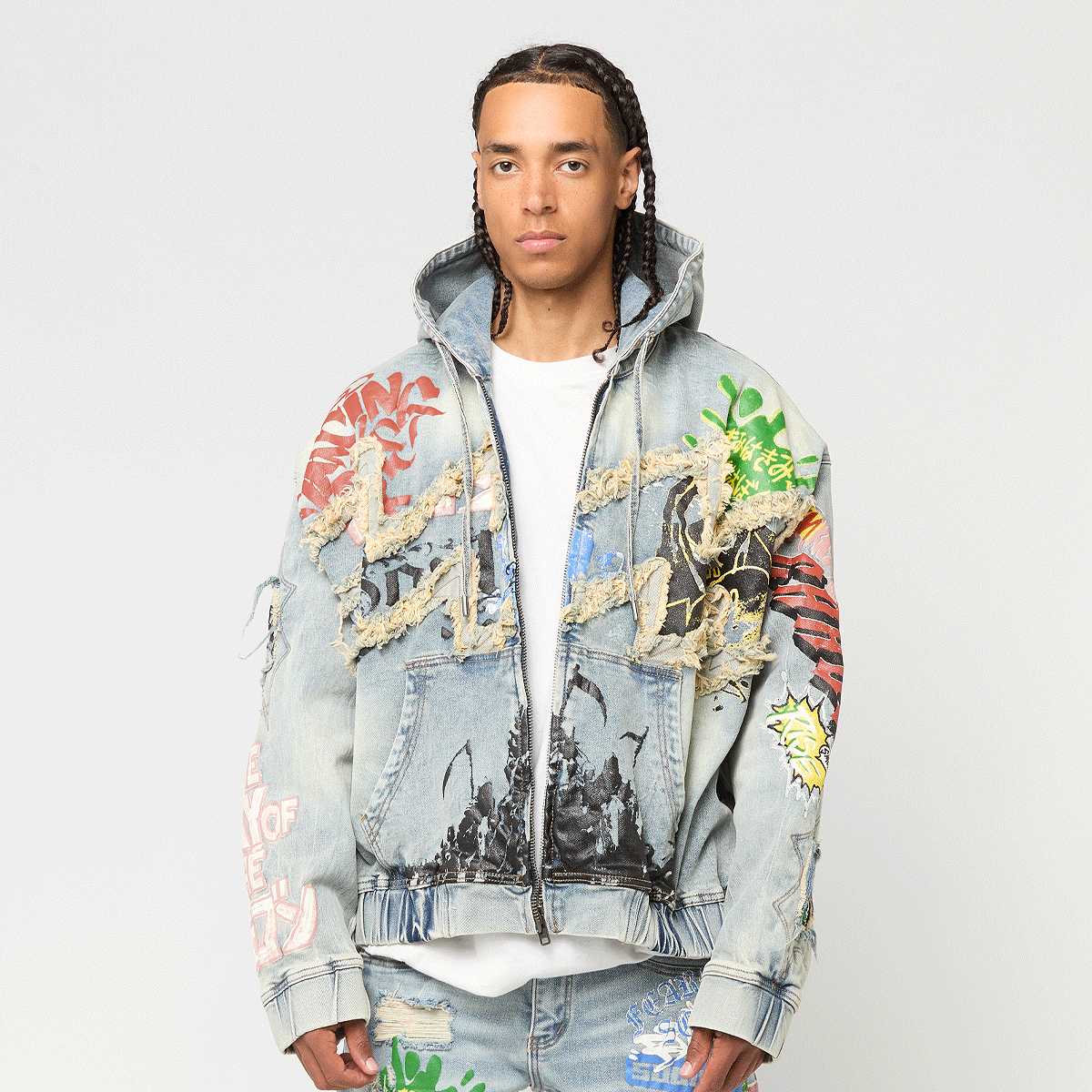 Graffiti Denim Jacket von Smoke Rise