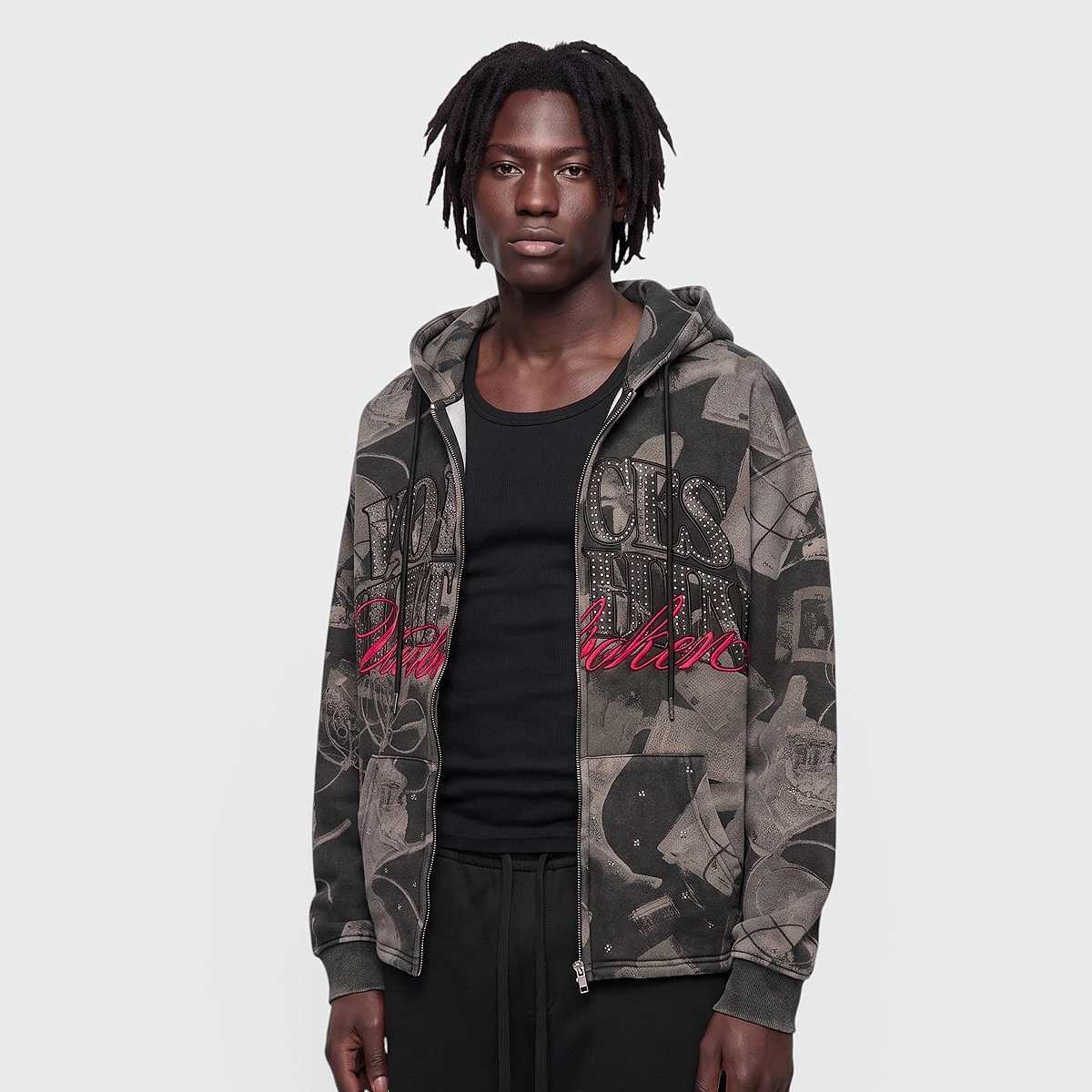 VOICES WITHIN FULL ZIP HOODIE BLACK von Smoke Rise
