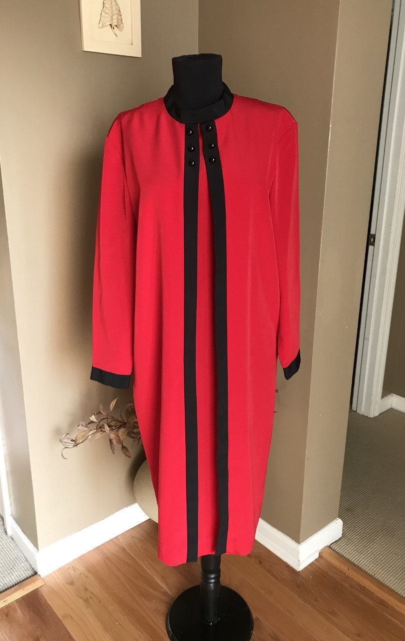 80Er Jahre Caron Petite Chicago Rot Kleid/Vintage Kleid/Caron Petites/Modern Day Large von SmokeyPearlVintage