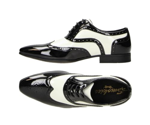 Smokies Lackschuhe ZWEIFARBIG George klassischer Schnürer Herrenschuh Smokingschuhe, (41 EU George Schwarz/weiß) von Smokies