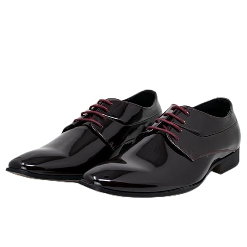 Smokies Lackschuhe Oliver mit Innenfutter aus Leder Herrenschuh Smokingschuhe, (46 EU Oliver Burgundy) von Smokies
