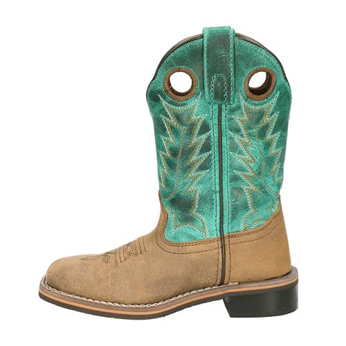 Smoky Children's Jesse Embroidered Leather Western Cowboy Boot - Brown Turquoise von Smoky Mountain Boots