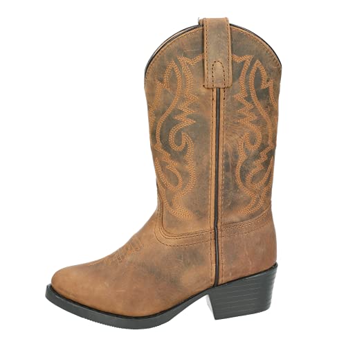 Smoky Mountain Boots Denver Series Youth Western Boot Western Toe Leder PVC-Sohle und Westernabsatz aus Leder und künstlichem Futter, Braunes Öl, 9 Little Kid von Smoky Mountain Boots