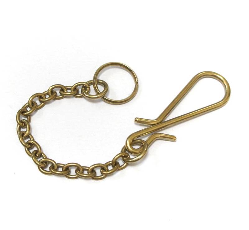 Messing Schlüsselanhänger Oval Wire Coil Fishhook Schlüsselhaken Spaltring Made in Japan Qualität Vintage New Old Classical Biker Style Smoky von SmokySumisStore