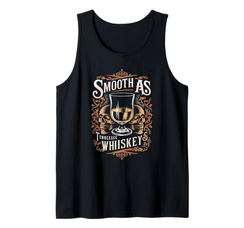 Smooth As Tennessee Whiskey Damen & Herren - Country Tank Top von Smooth As Tennessee Whiskey Skull Glas - Whiskey