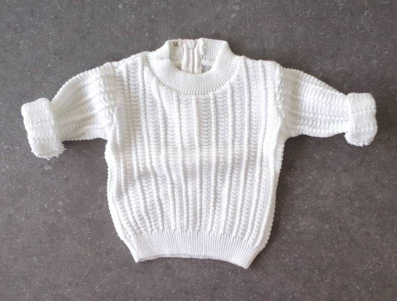 60Er Jahre Vintage Basic Weiß Zopfstrick Pullover Neue Alte Babykleidung Weitere Farben Auf Lager Beige Blau Rosa Grün Rot von Smufje
