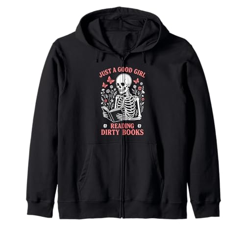 Nur EIN gutes Mädchen, das schmutzige Bücher liest Dark Romance Kapuzenjacke von Smut Book Reader Spicy Bookish Gothic Design