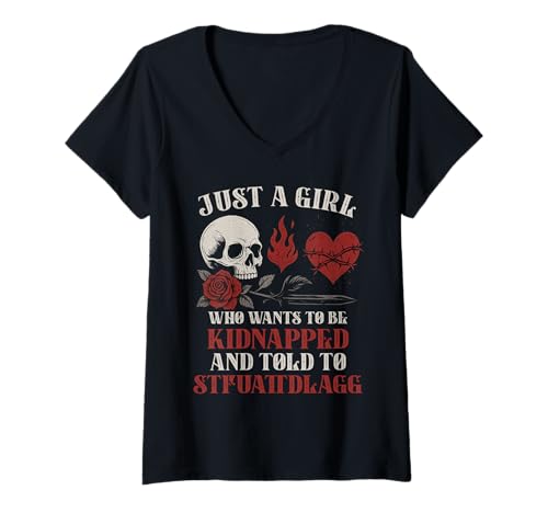 Damen STFUATTDLAGG Dark Romance Merch Smutty Buchliebhaber Damen T-Shirt mit V-Ausschnitt von Smutt Book Lover Gifts