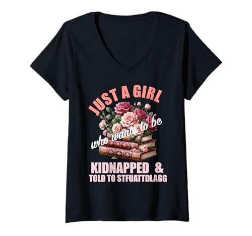 Damen Dark Romance Lover Smutt Book Fanartikel für Damen STFUATTDLAGG T-Shirt mit V-Ausschnitt Damen Dark Romance Lover Smutt Book Fanartikel für Damen STFUATTDLAGG T-Shirt mit V-Ausschnitt von Smutty Book Lover Gifts