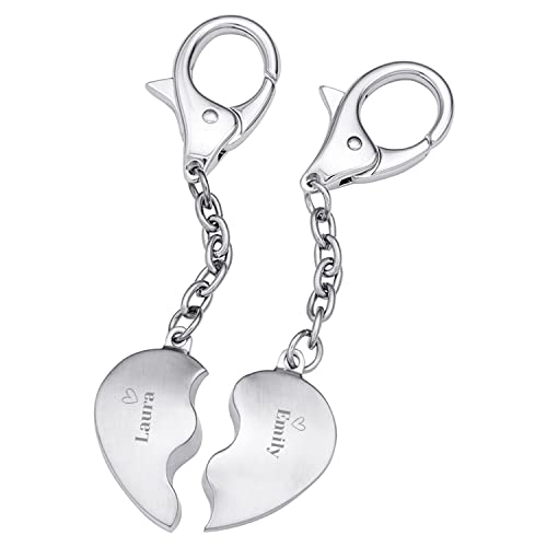 Personalisierte Herz-Schlüsselanhänger mit Gravur - Herzen - Ich liebe Dich Geschenk, Partnergeschenk für Valentinstag, Jahrestag Geschenk für Sie und Ihn in Herz-Geschenkverpackung von Smyla