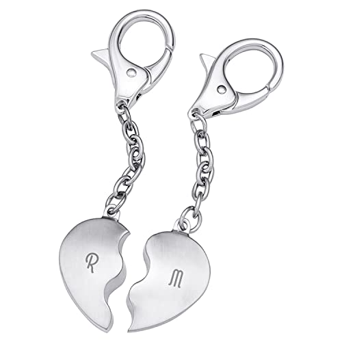 Personalisierte Herz-Schlüsselanhänger mit Gravur - Initialien - Ich liebe Dich Geschenk, Partnergeschenk für Valentinstag, Jahrestag Geschenk für Sie und Ihn in Herz-Geschenkverpackung von Smyla