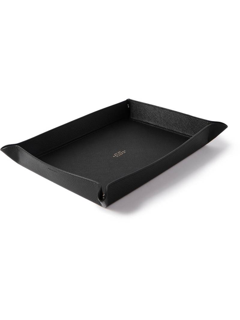Smythson - Large Panama Cross-Grain Leather Trinket Tray - Men - Black von Smythson