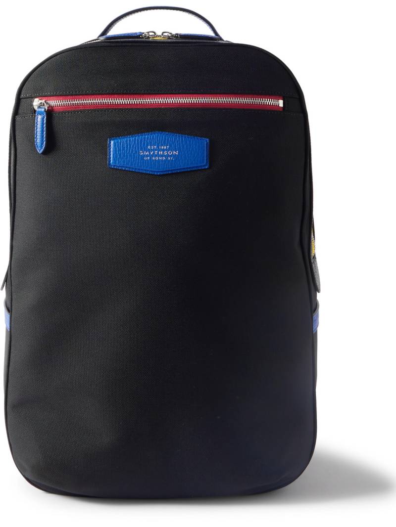 Smythson - Norton Leather-Trimmed ECONYL® Backpack - Men - Black von Smythson