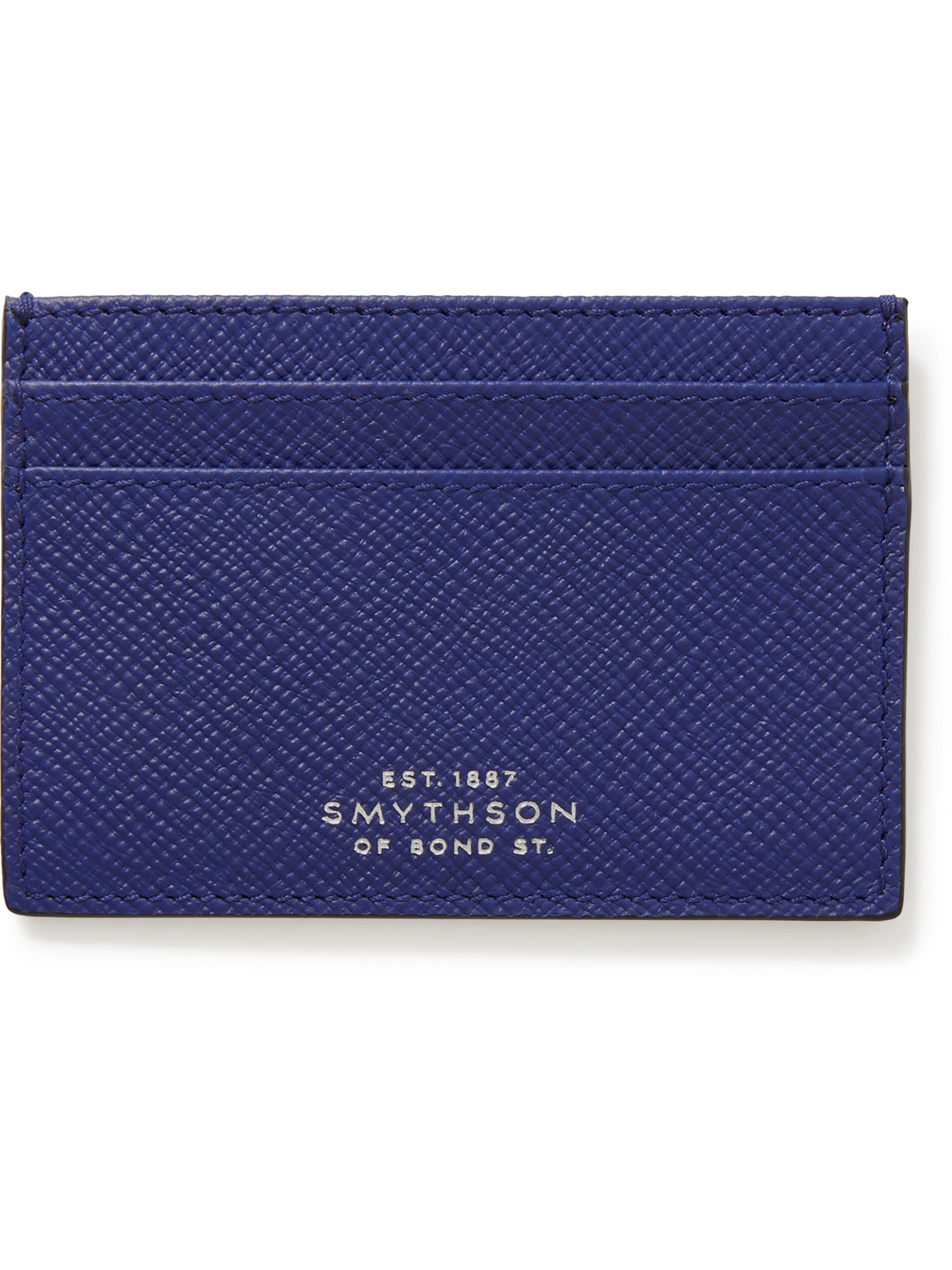 Smythson - Panama Cross-Grain Leather Cardholder - Men - Blue von Smythson