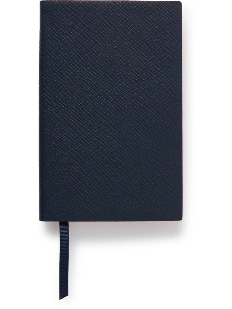 SMYTHSON - Panama Cross-Grain Leather Notebook - Men - Blue von SMYTHSON