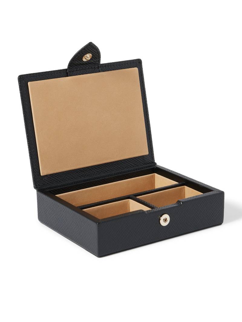 Smythson - Small Panama Cross-Grain Leather Trinket Box - Men - Black von Smythson