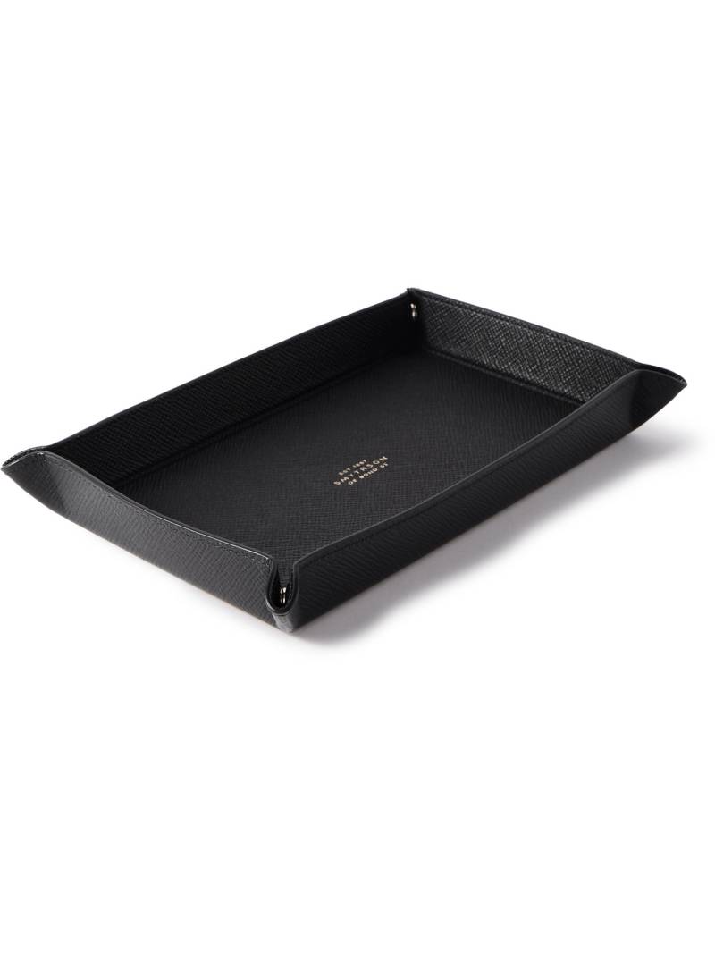 Smythson - Small Panama Cross-Grain Leather Trinket Tray - Men - Black von Smythson