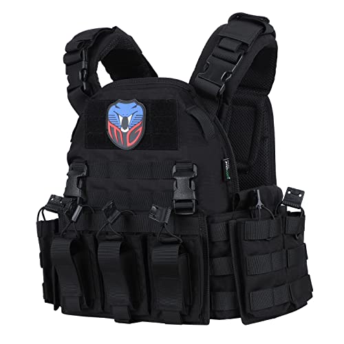 Snacam Taktische Weste für Herren Molle Security Airsoft Weste Erwachsene, Schwarz, Einheitsgröße von Snacam