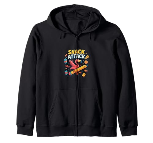 Snack Attack Funny Food Flamingo Kinder Back 2 Schule Kapuzenjacke Snack Attack Funny Food Flamingo Kinder Back 2 Schule Kapuzenjacke von Snack Attack Design Company Inc.
