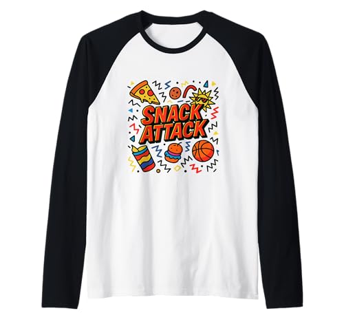Snack Attack Lustige Lebensmittel Pizza Kinder Kinder Saftbox Schule Raglan von Snack Attack Design Company Inc.