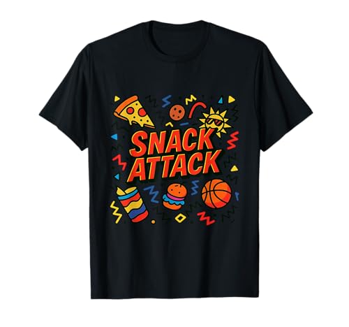 Snack Attack Lustige Lebensmittel Pizza Kinder Kinder Saftbox Schule T-Shirt von Snack Attack Design Company Inc.