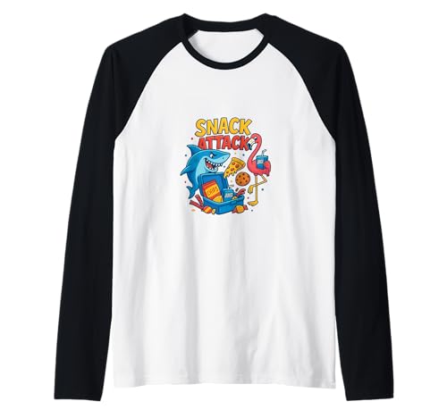 Snack Attack Lustiges Essen Flamingo Kinder Kinder Hai Schule Raglan von Snack Attack Design Company Inc.