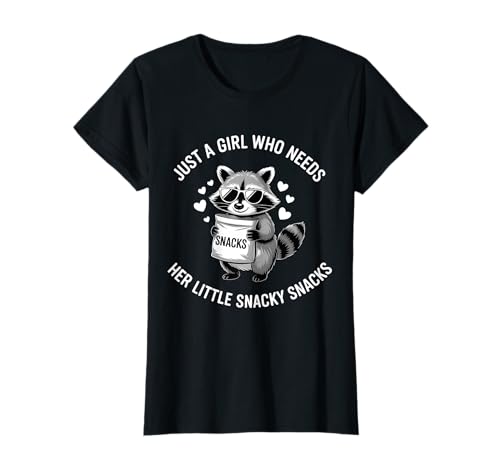 Just A Girl Who Loves Her Little Snacky Snacks Waschbär T-Shirt Just A Girl Who Loves Her Little Snacky Snacks Waschbär T-Shirt von Snack Food Lover