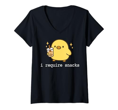 Damen I Require Snacks T-Shirt mit V-Ausschnitt Damen I Require Snacks T-Shirt mit V-Ausschnitt von Snacks Feinschmecker Hungrige Person