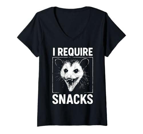 Damen I Require Snacks T-Shirt mit V-Ausschnitt Damen I Require Snacks T-Shirt mit V-Ausschnitt von Snacks Feinschmecker Hungrige Person