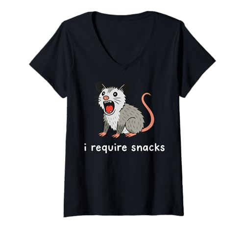 Damen I Require Snacks T-Shirt mit V-Ausschnitt Damen I Require Snacks T-Shirt mit V-Ausschnitt von Snacks Feinschmecker Hungrige Person
