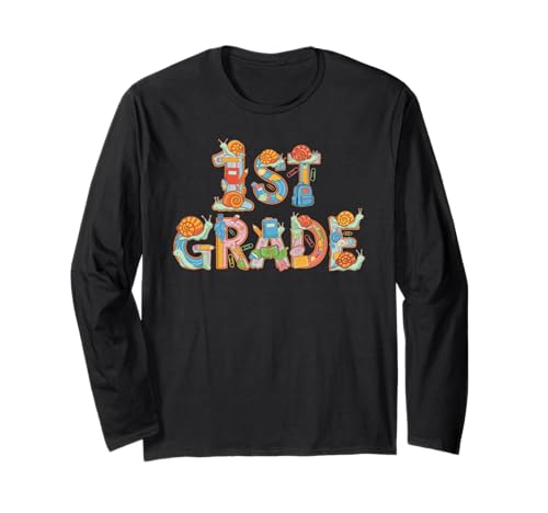 Lustige Schnecke, erste Klasse, Schulanfang, Kinder, Jungen, Mädchen Langarmshirt Lustige Schnecke, erste Klasse, Schulanfang, Kinder, Jungen, Mädchen Langarmshirt von Snail Lovers First Day of School 1st Grade Outfits