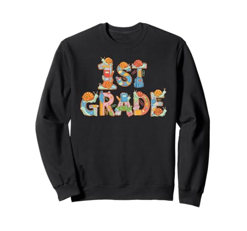 Lustige Schnecke, erste Klasse, Schulanfang, Kinder, Jungen, Mädchen Sweatshirt von Snail Lovers First Day of School 1st Grade Outfits