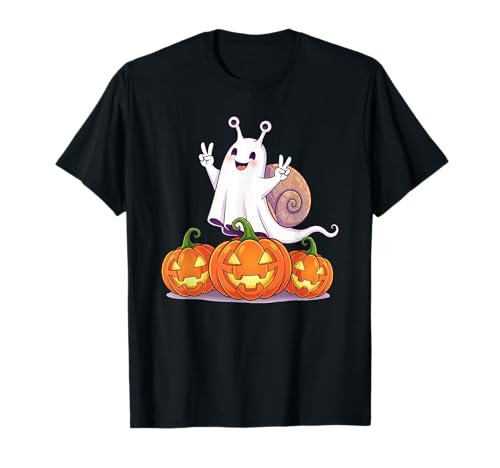 Lustige Schnecke Geist Kürbis Boo Halloween Kinder Herren Damen T-Shirt von Snail Lovers Halloween Ghost Pumpkin Outfits