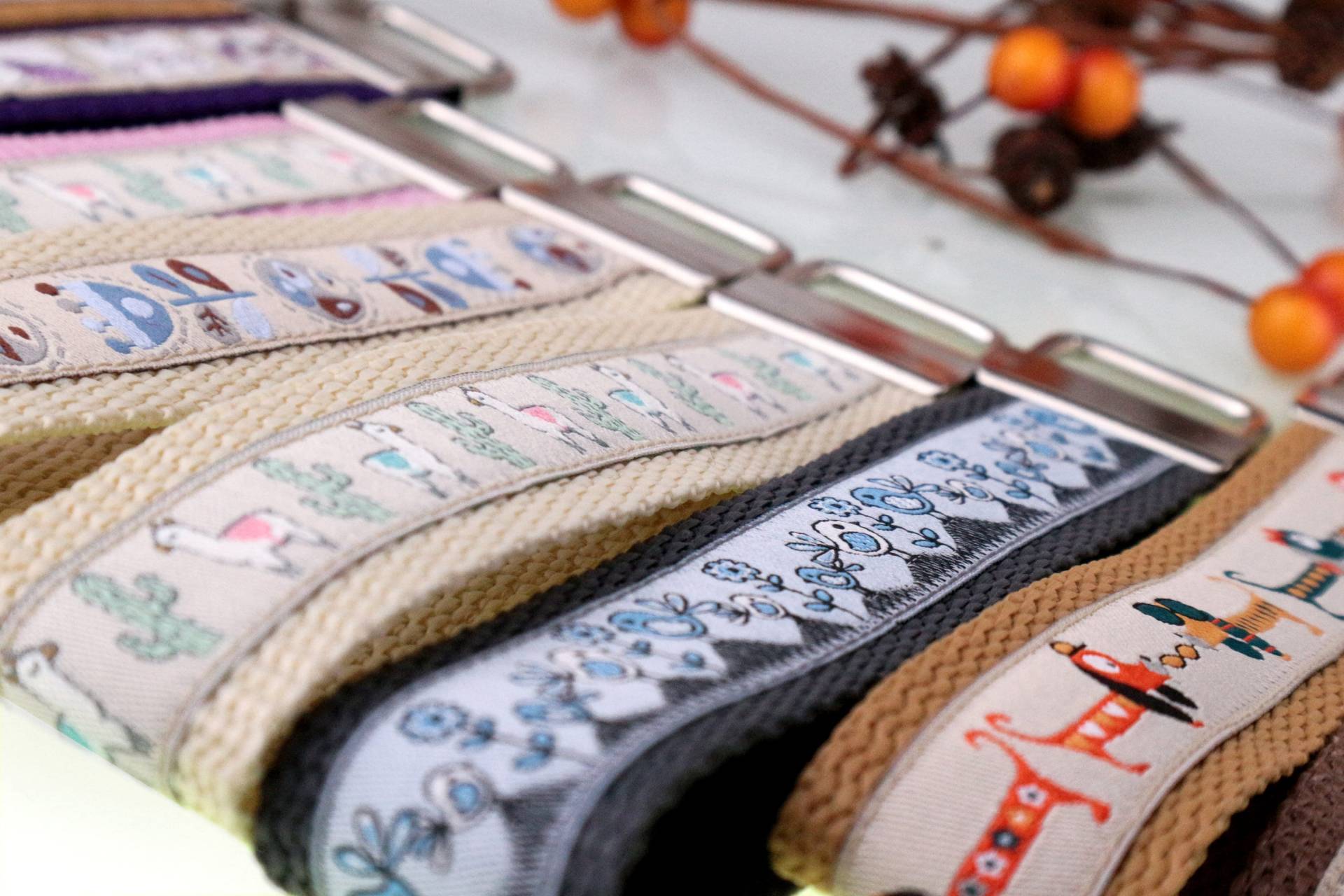 1 Schlüsselband -Kollektion 5, Schlüsselanhänger -Beige, Natur, Blumen , Vögel, Hunde, Dackel von SnailfactoryDE